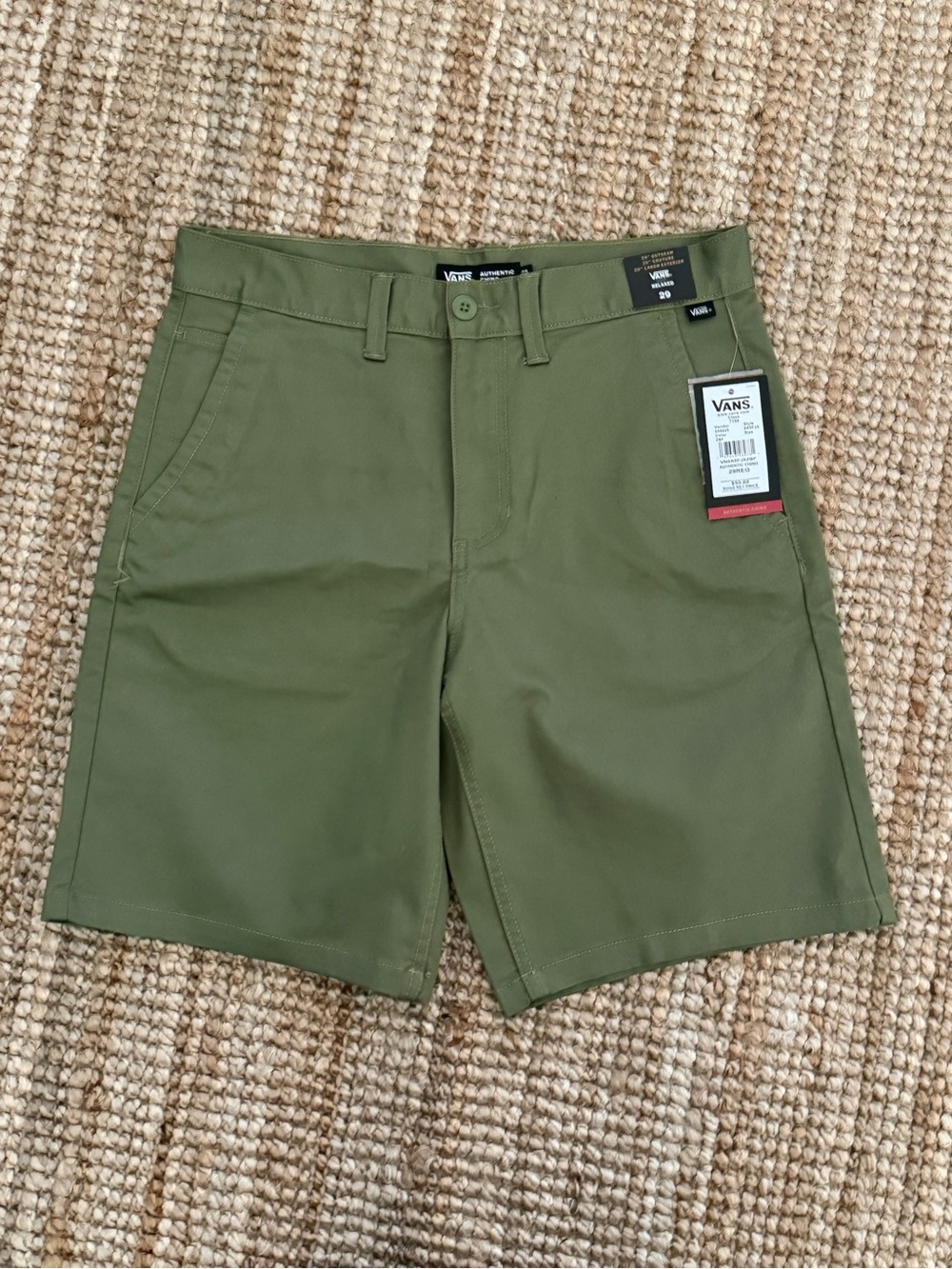 Vans Men's Olive Green Flat Front Shorts